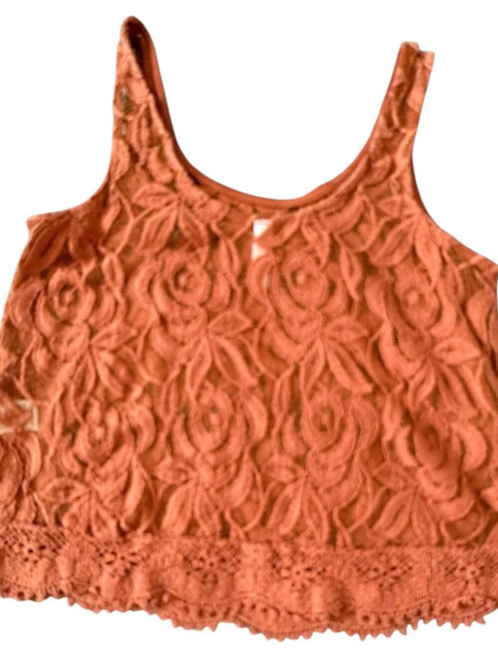 Xhilaration Terracotta Lace Tank Top